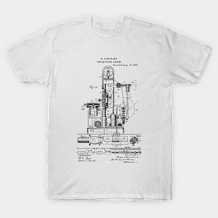 Profile cutting machine Vintage Patent Hand Drawing T-Shirt